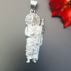 925 Sterling Silver Men's Saint Jude Pendant. Dije de San Judas Tadeo